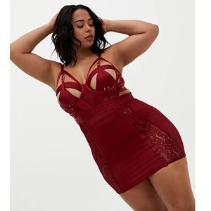 Torrid Mesh & Lace Cutout Cage Chemise